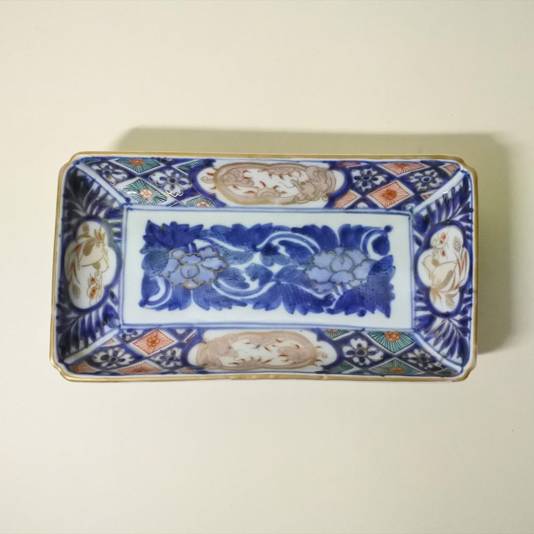江戸後期　伊万里　色絵　長皿　骨董品　アンティーク