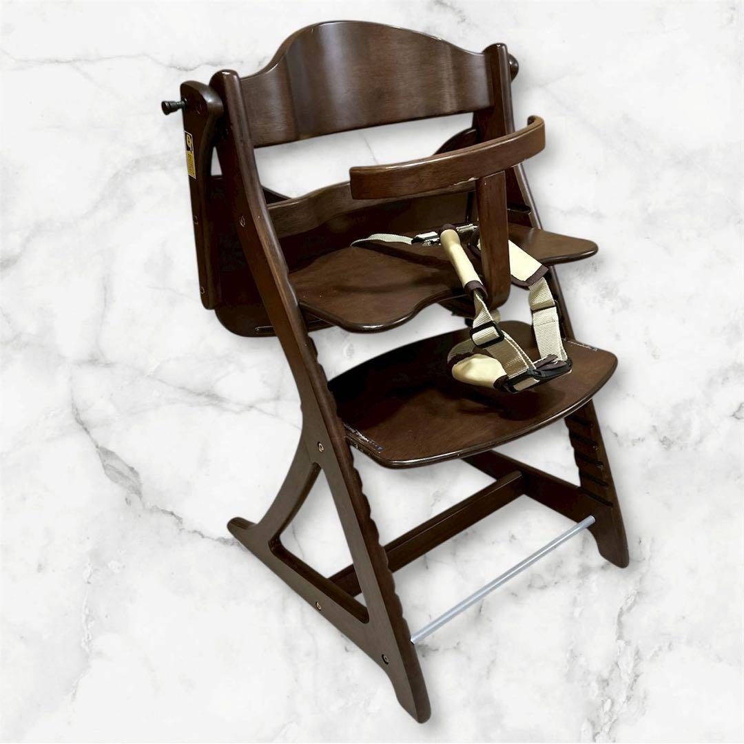 大和屋 ベビーチェア すくすくプラス 木製 ベルト付き yamatoya