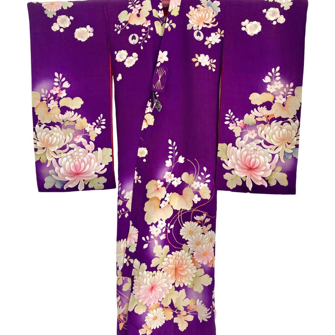 アンティーク　鳳凰　女の子　七五三　子供着物　 アンティーク着物　縮緬　NO6