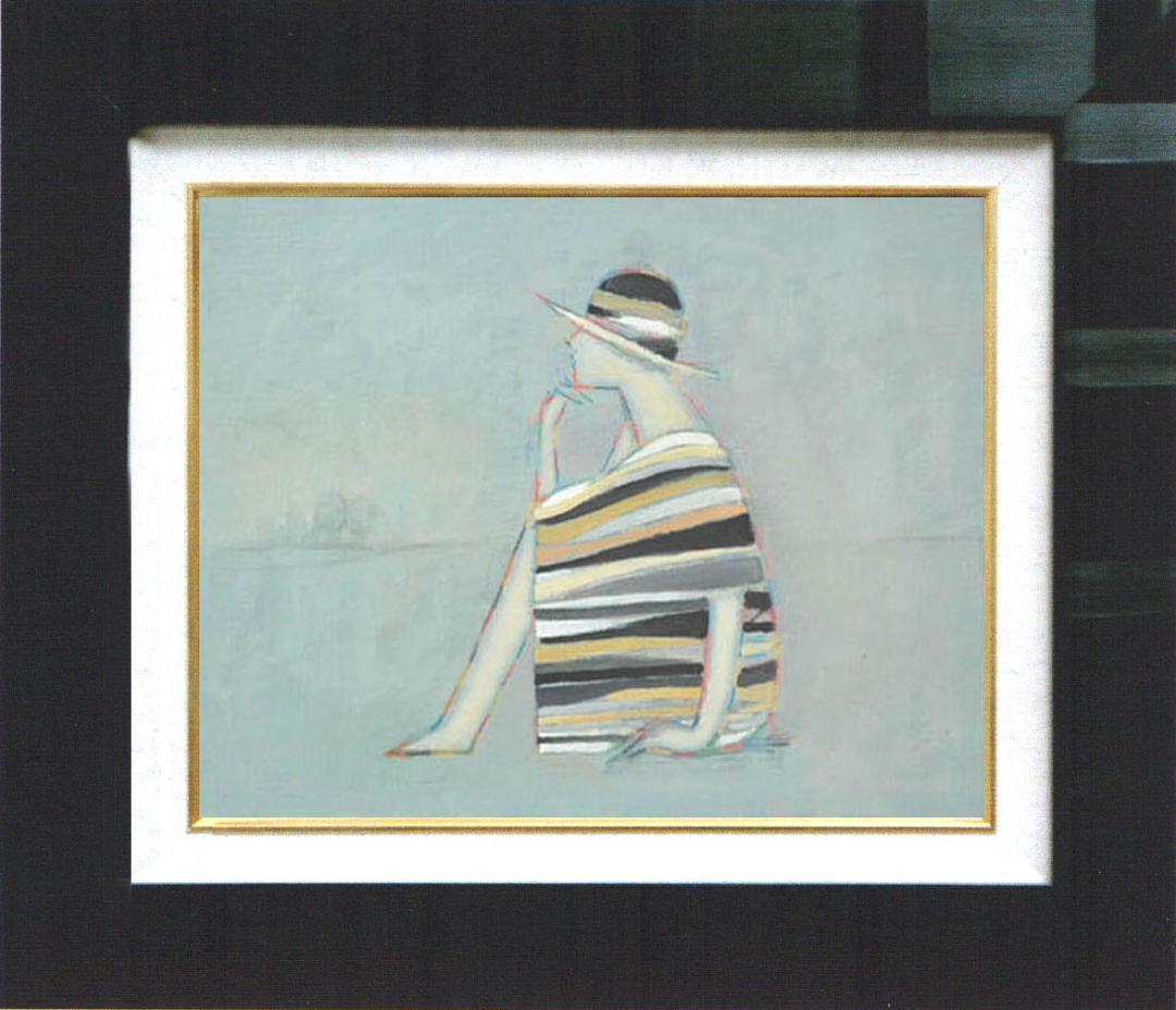 油絵 菅家令子 絵 絵画 インテリア 額付(銀) F4-071712 人物 女性