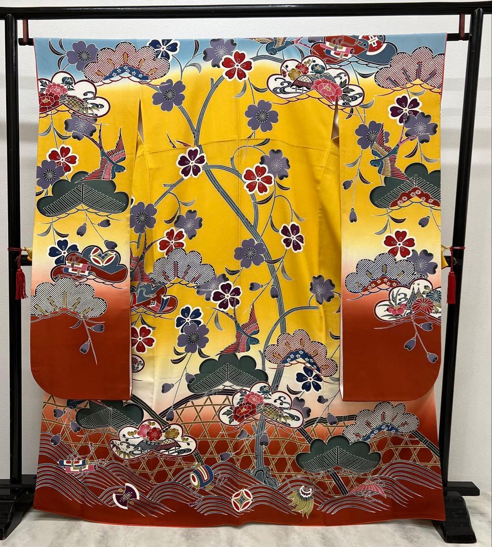 紅型染め　振り袖　フルセット　別誂長襦袢　成人式　美品　佐賀錦本唐織　753