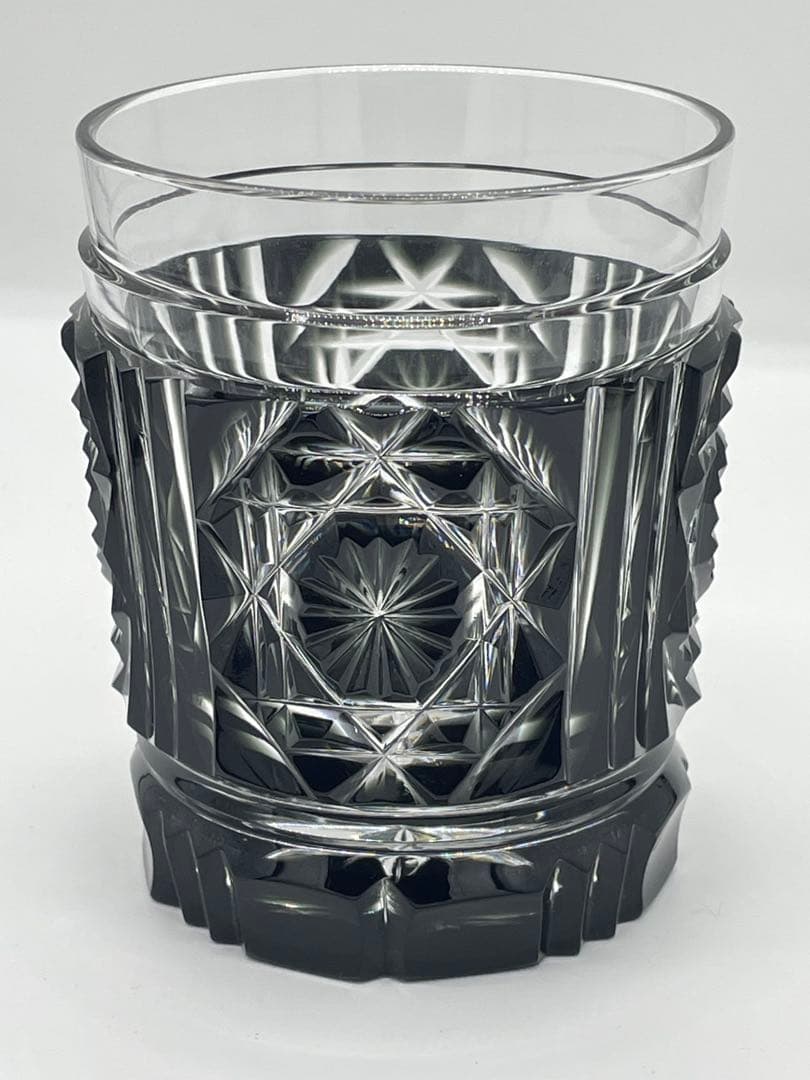 【未使用新品】薩摩切子 弟子丸 色被せガラス 切子 タンブラー 共箱 専用布付き