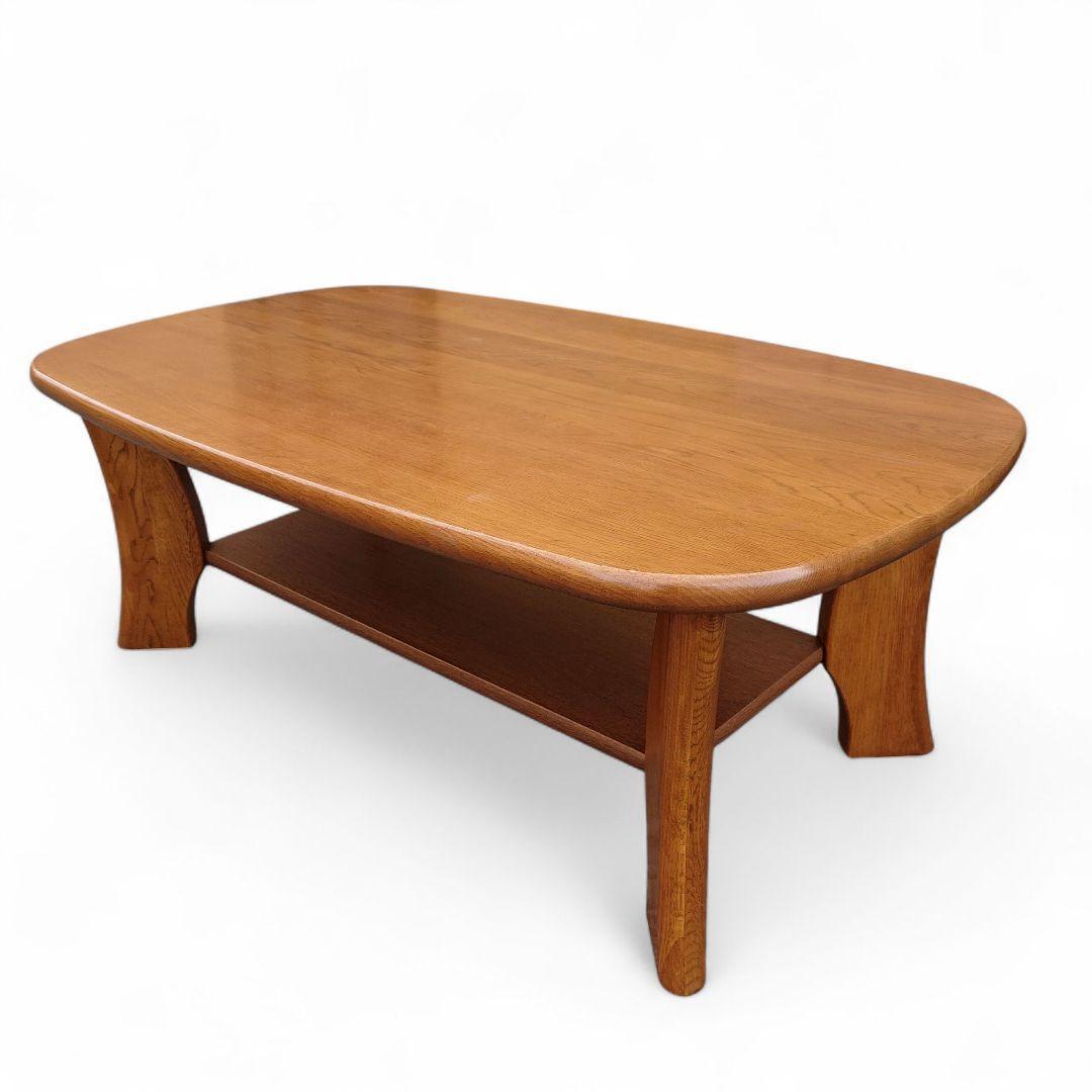 浜本工芸　ナラ無垢材 センターテーブル リビングテーブル W110cm