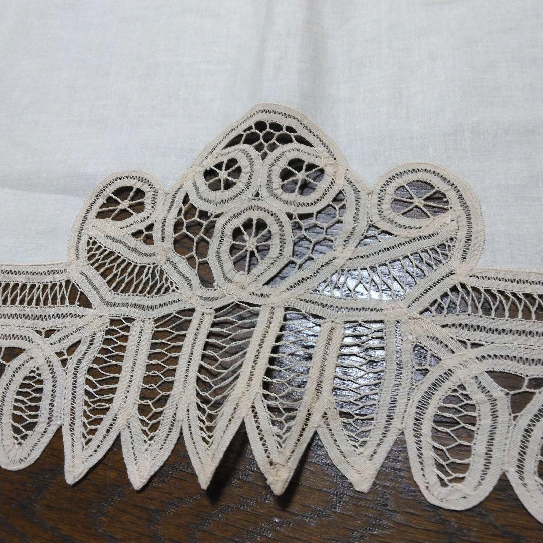 【新品タグ付き】テーブルクロス　バテンレース　ベージュ　コットン　130×170