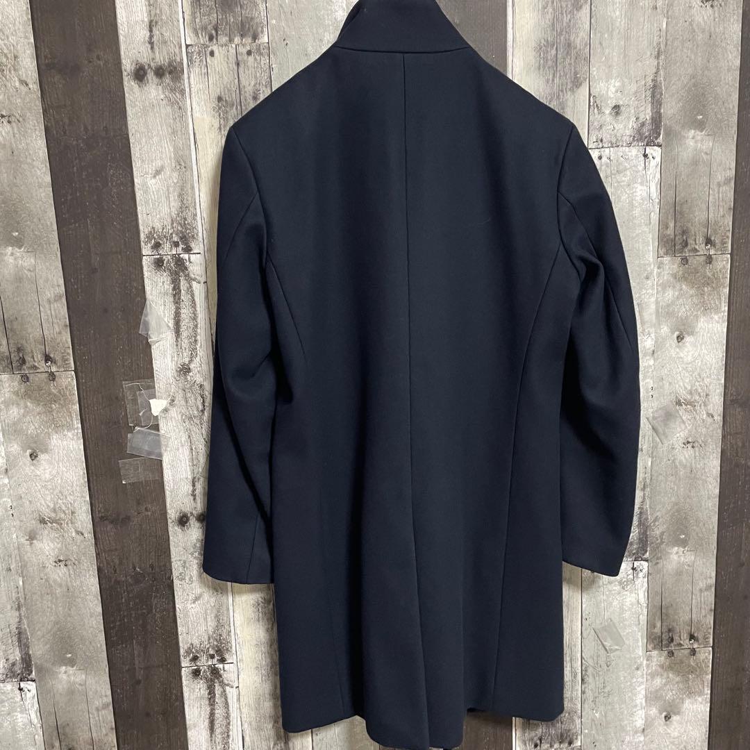 セオリー　Theory　ウールコート　羊毛　カシミヤ　比翼　ネイビー　ロング