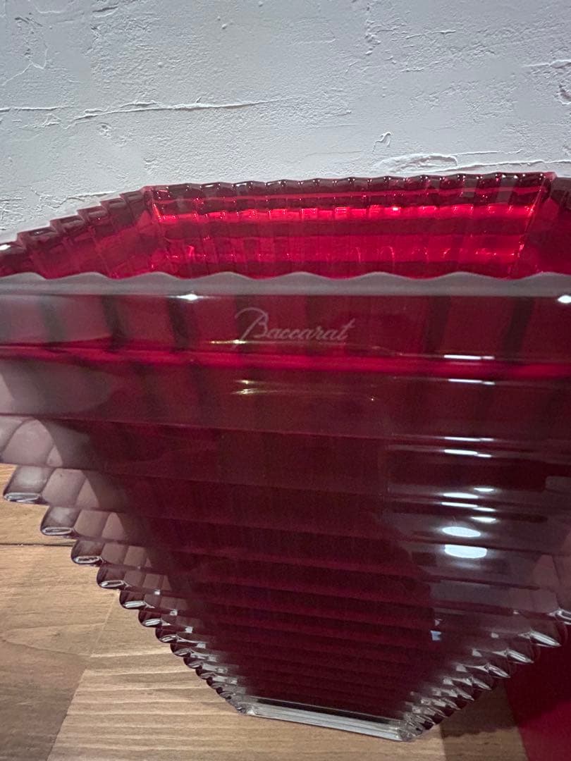 Baccarat バカラ アイ ベース スクウェア L 30cmレッド