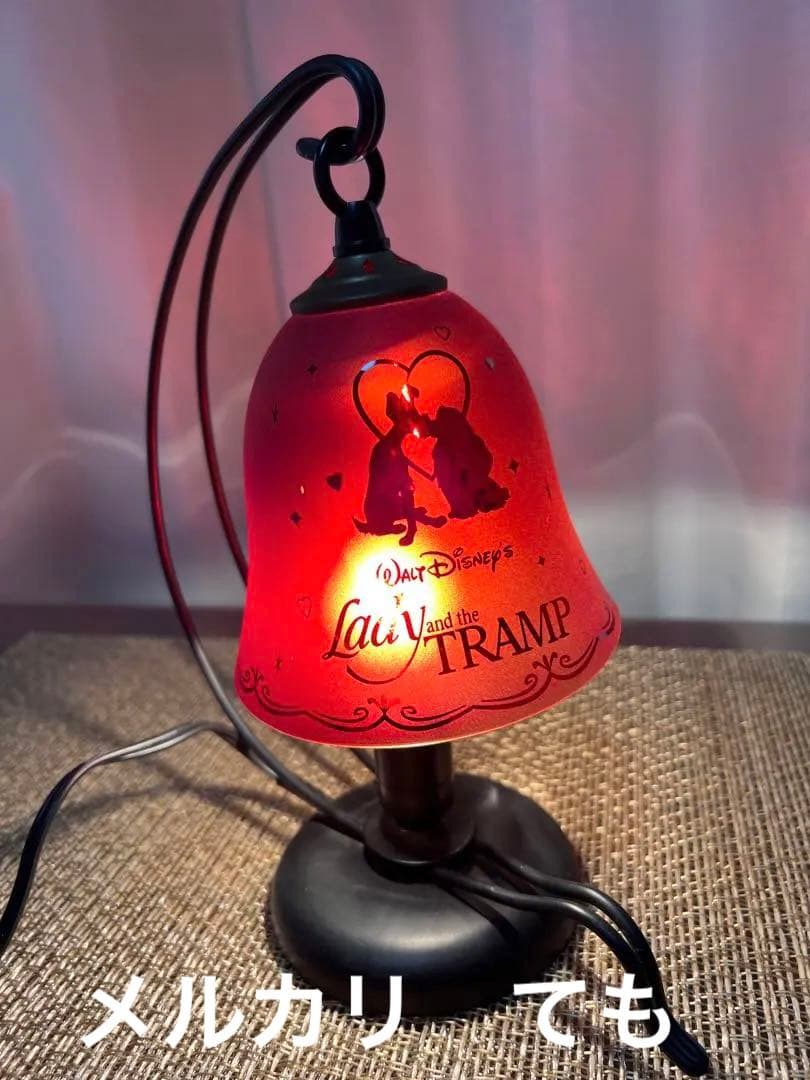 希少品‼︎ わんわん物語　レディ＆トランプ　卓上ランプ　ガラス