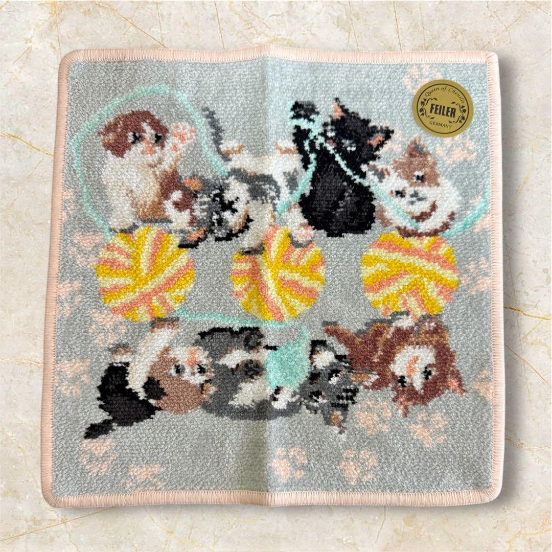 FEILER 猫デザイン ハンカチ 5枚セット