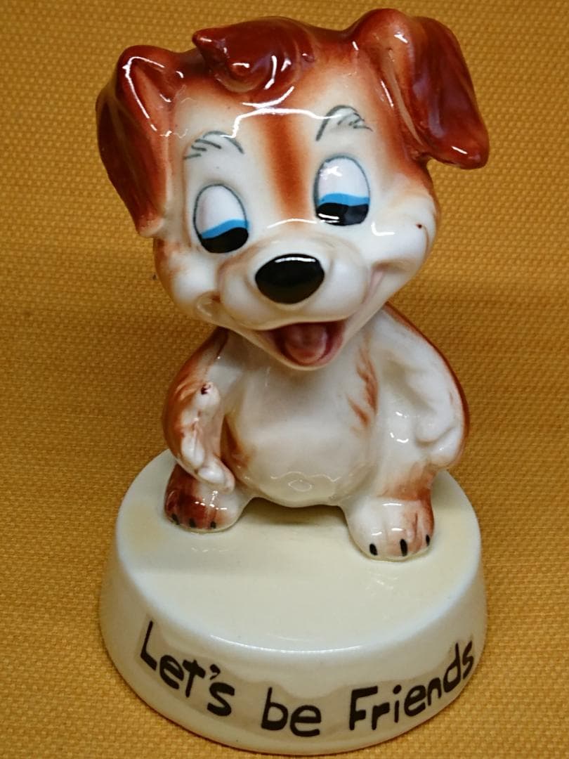 ビンテージ　犬　陶器　オブジェ　置物　インテリア　工芸品　美術品　A1237