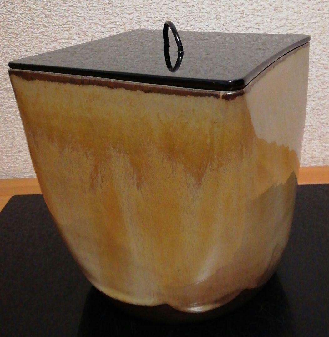 鵬雲斎書付　高取焼　菱形　四方口　水指　共箱　茶道具