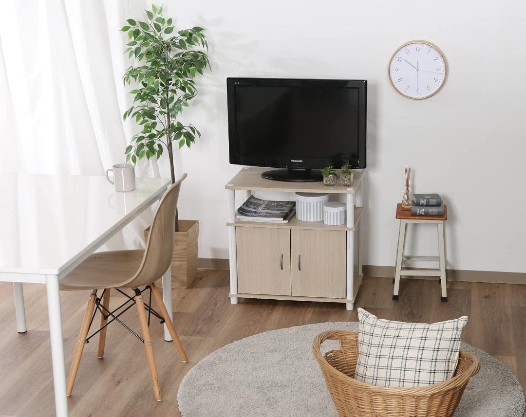 ローボード ローボード 22型 テレビ台 ホワイト 木目調