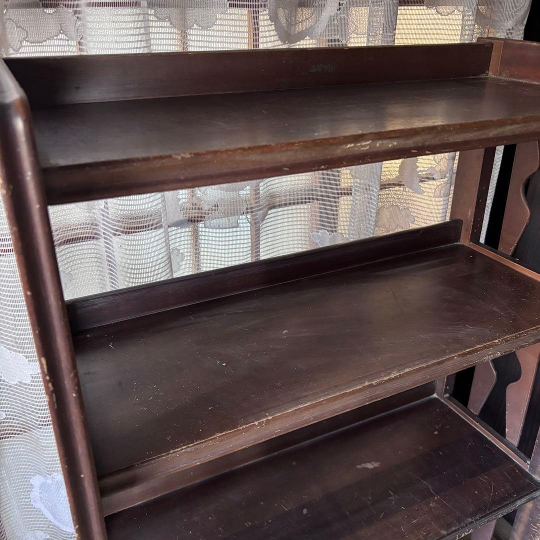【昭和レトロ】木製オープンシェルフ 実家整理　当時物