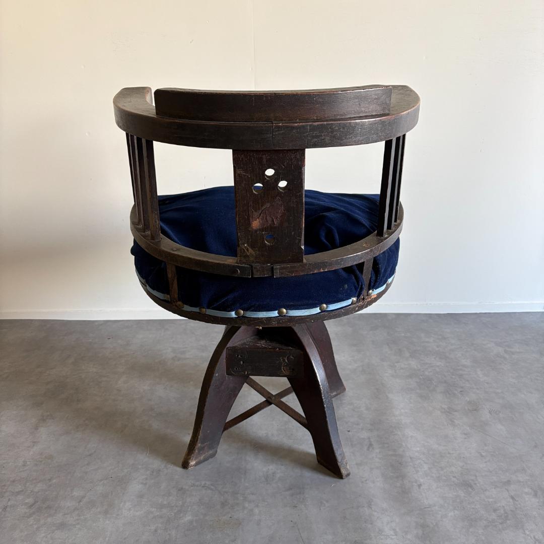 アンティーク　木製ドクターチェア　回転椅子