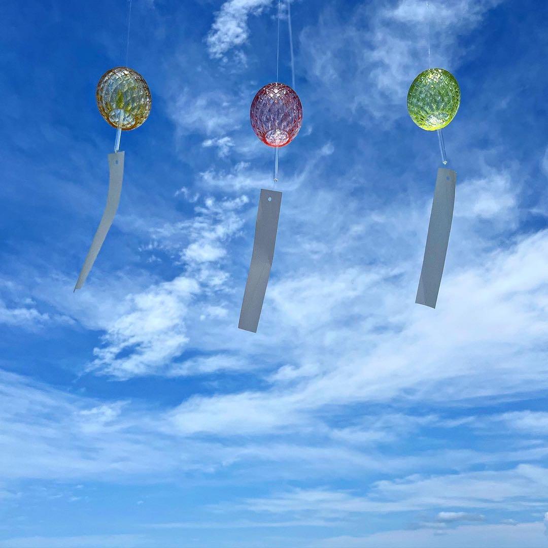 富山ガラス風鈴魚子模様硝子アーティスト作家ハンドブロウ別注オリジナル限定新品