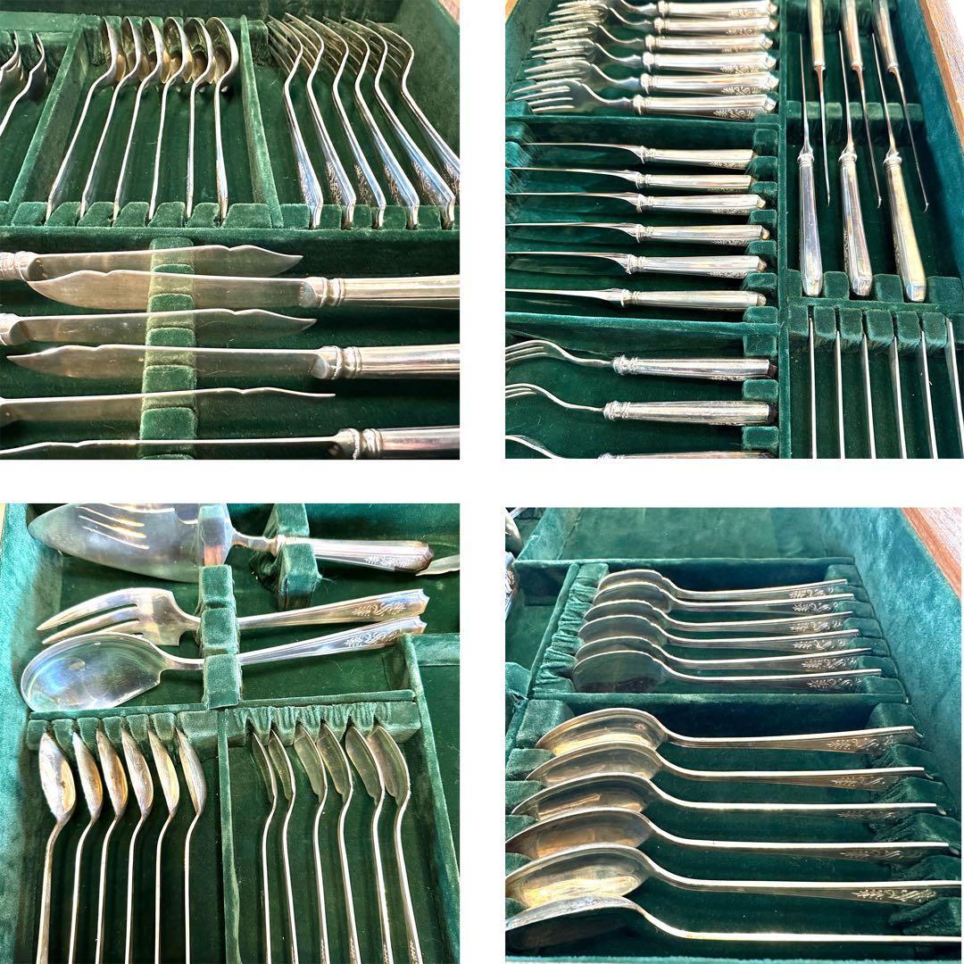 銀製SILVER950 3355ｇWAKOカトラリー83点セット