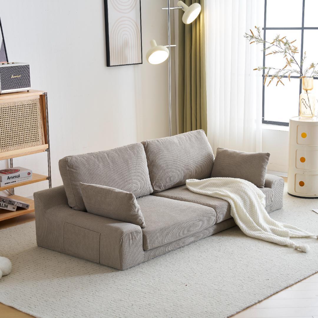 2人掛けソファ ソファベッド コンパクト ローソファ クッション付き こたつ用