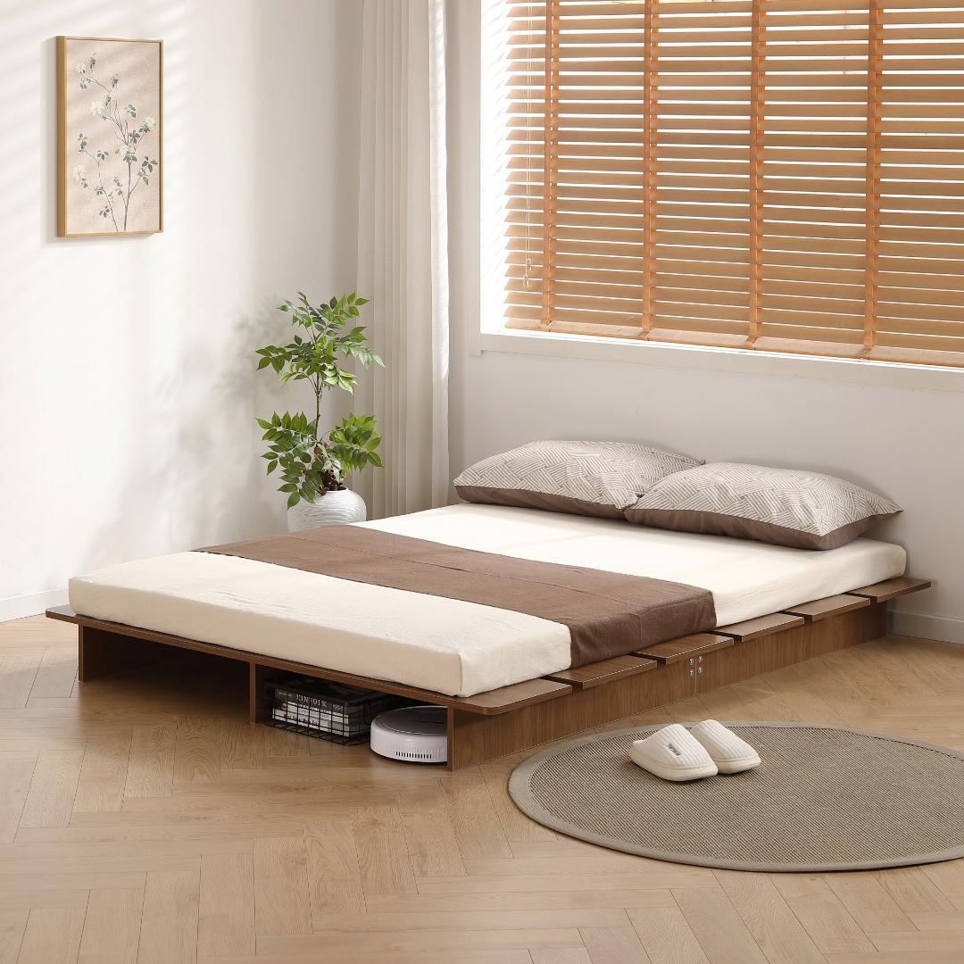 超人気！ベッド ローベッド 【幅160cm】 ベッドフレーム すのこ　BROWN