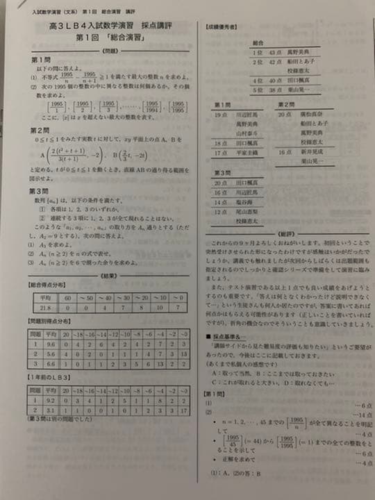 鉄緑会入試数学演習(文系)