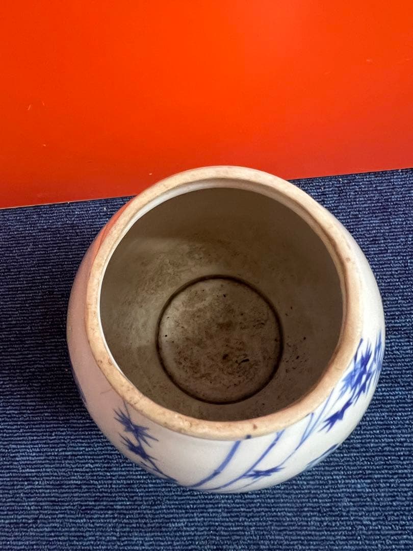 1442 深川製磁　染付人物　花瓶　時代物