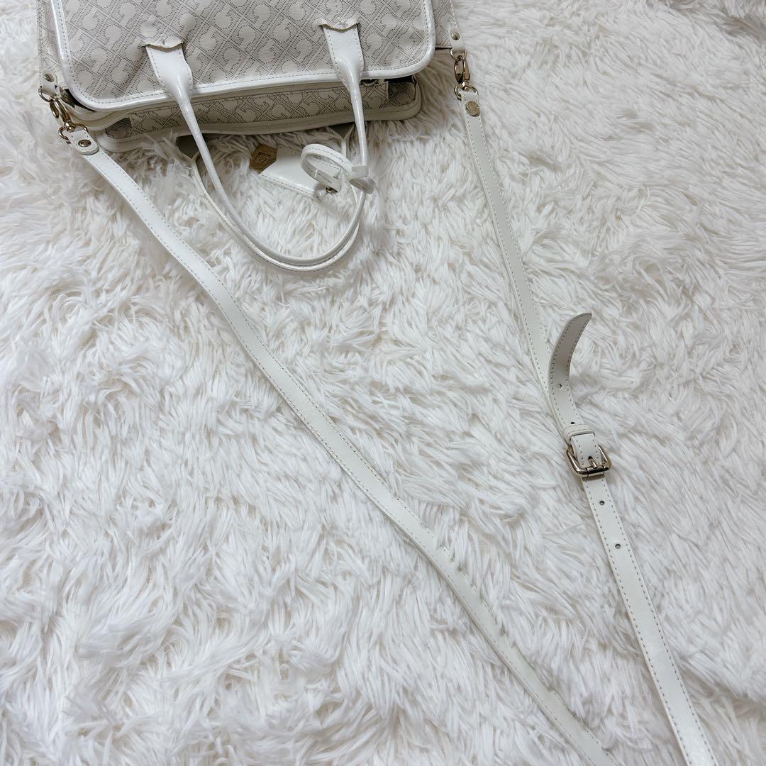 GHERARDINI ゲラルディーニ 2way ハンドバッグ ソフティ 総柄 白