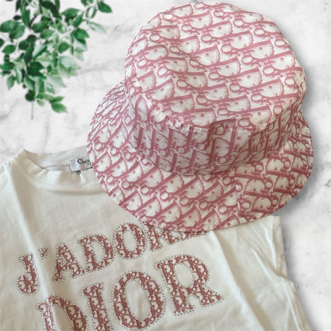 極美品☆ディオールピンクトロッターハット　ヴィンテージ