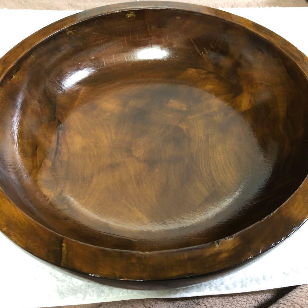 くり抜き　そはこね鉢　木製 茶色