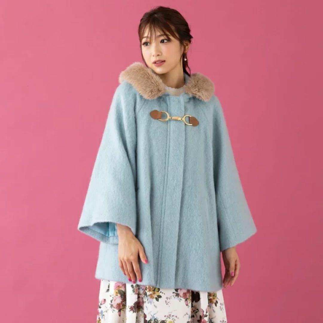 SALE⭐︎ローズティアラ希少web限定水色ショートコート大きいサイズ42〜46