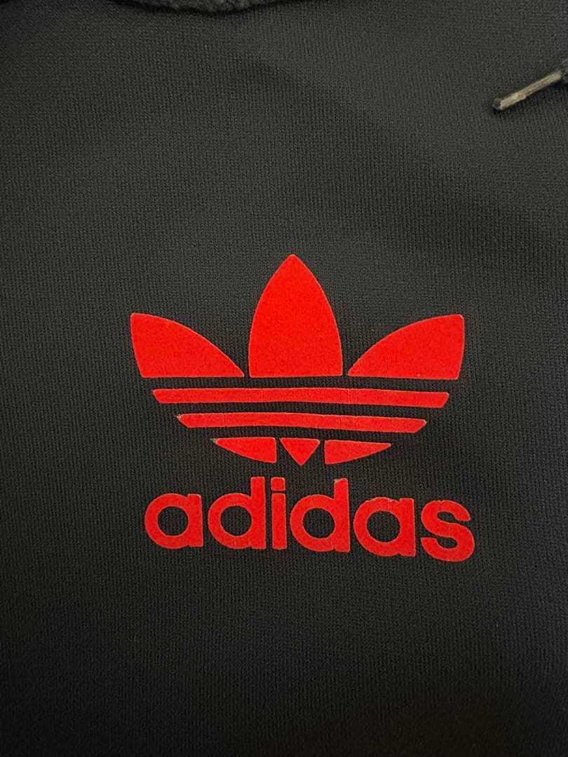 90s adidasトレフォイルフロッキーパーカーy2kグランジ平成ギャル
