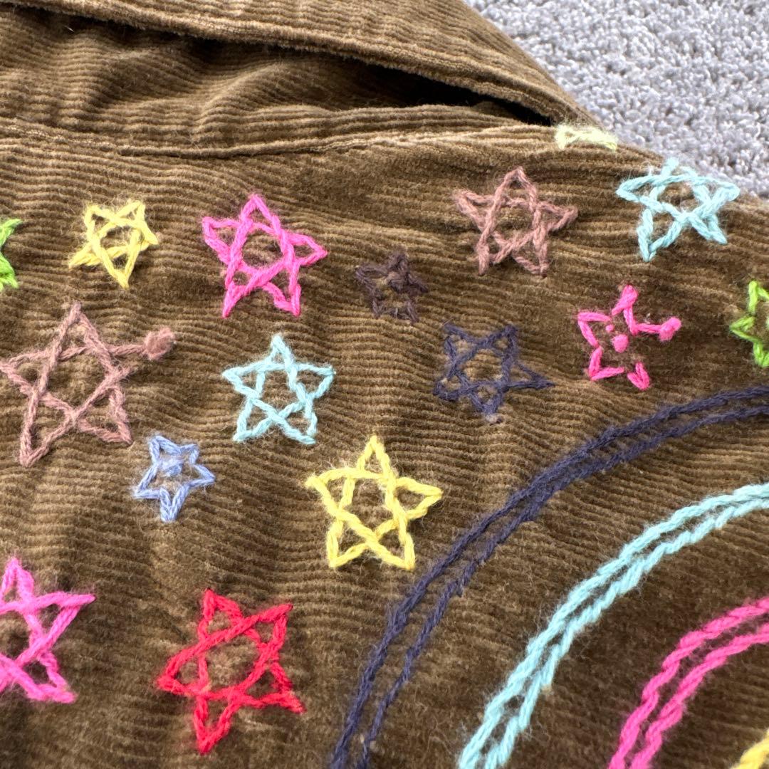 エンジェルブルー　ナカムラくんコーデュロイシャツ150 刺繍　平成レトロ　y2k