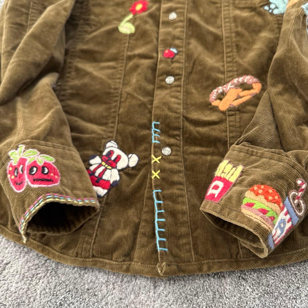 エンジェルブルー　ナカムラくんコーデュロイシャツ150 刺繍　平成レトロ　y2k