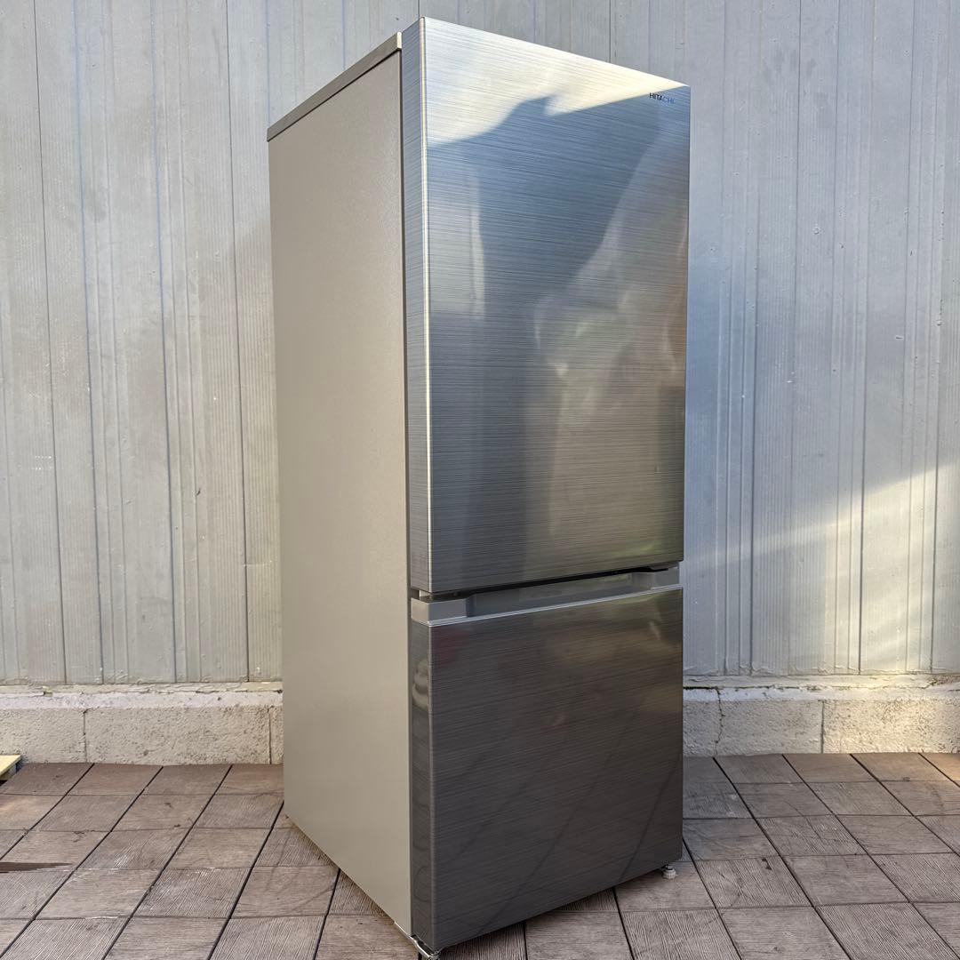 美品 HITACHI 2021年製 2ドア冷蔵庫 メタリックシルバー 154L