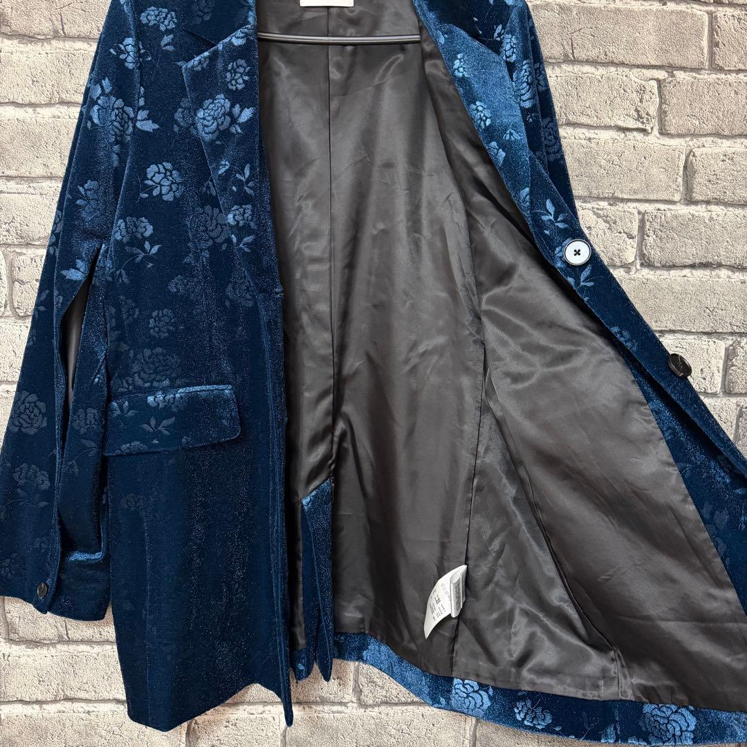 【美品】HARE　 ヴィンテージソデアキビッグテーラージャケット　ブルー×ベロア