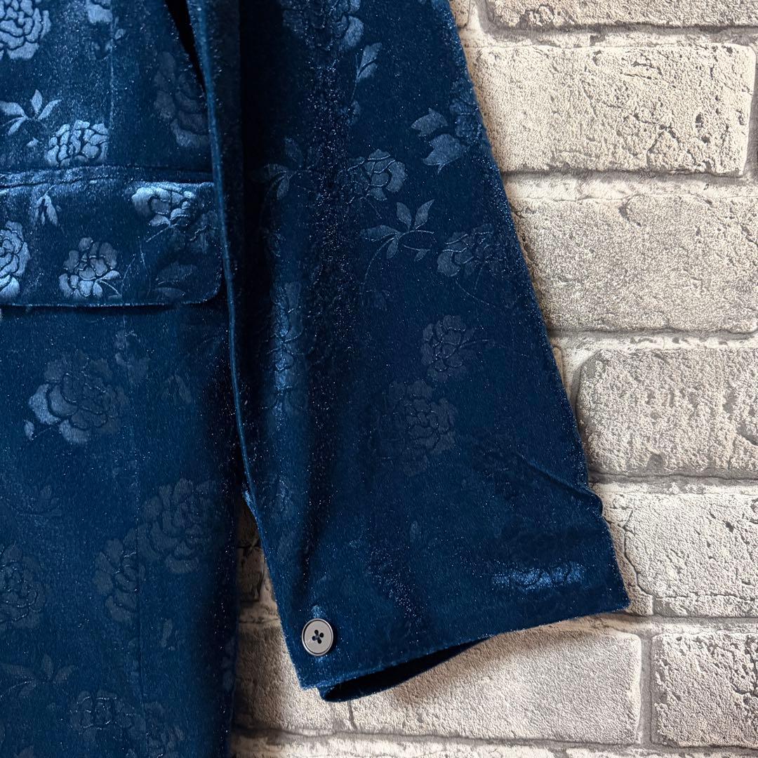 【美品】HARE　 ヴィンテージソデアキビッグテーラージャケット　ブルー×ベロア