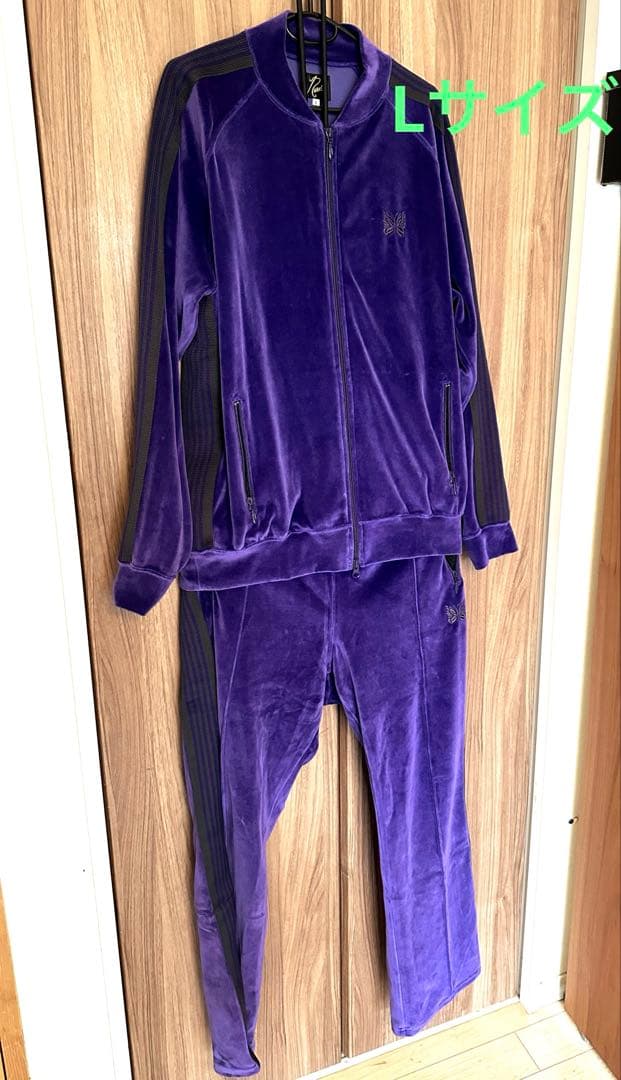 Needles セットアップ ベロア Lサイズ パープル 使用少 ニードルス