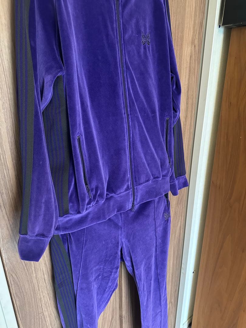 Needles セットアップ ベロア Lサイズ パープル 使用少 ニードルス