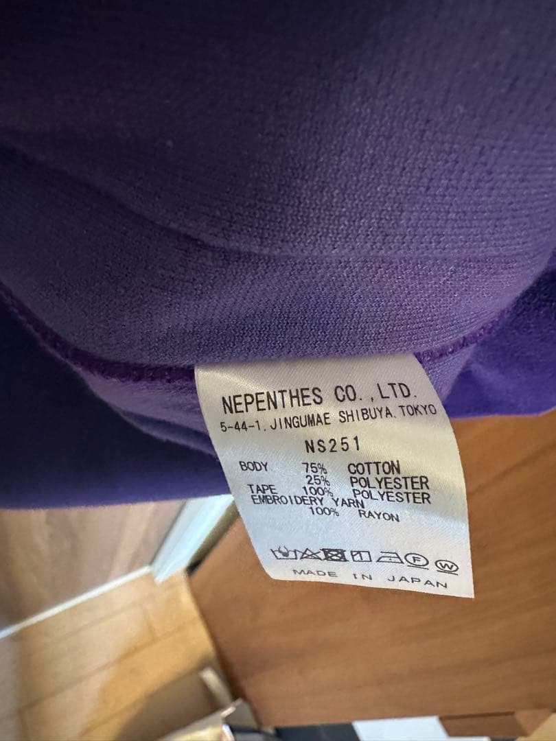 Needles セットアップ ベロア Lサイズ パープル 使用少 ニードルス