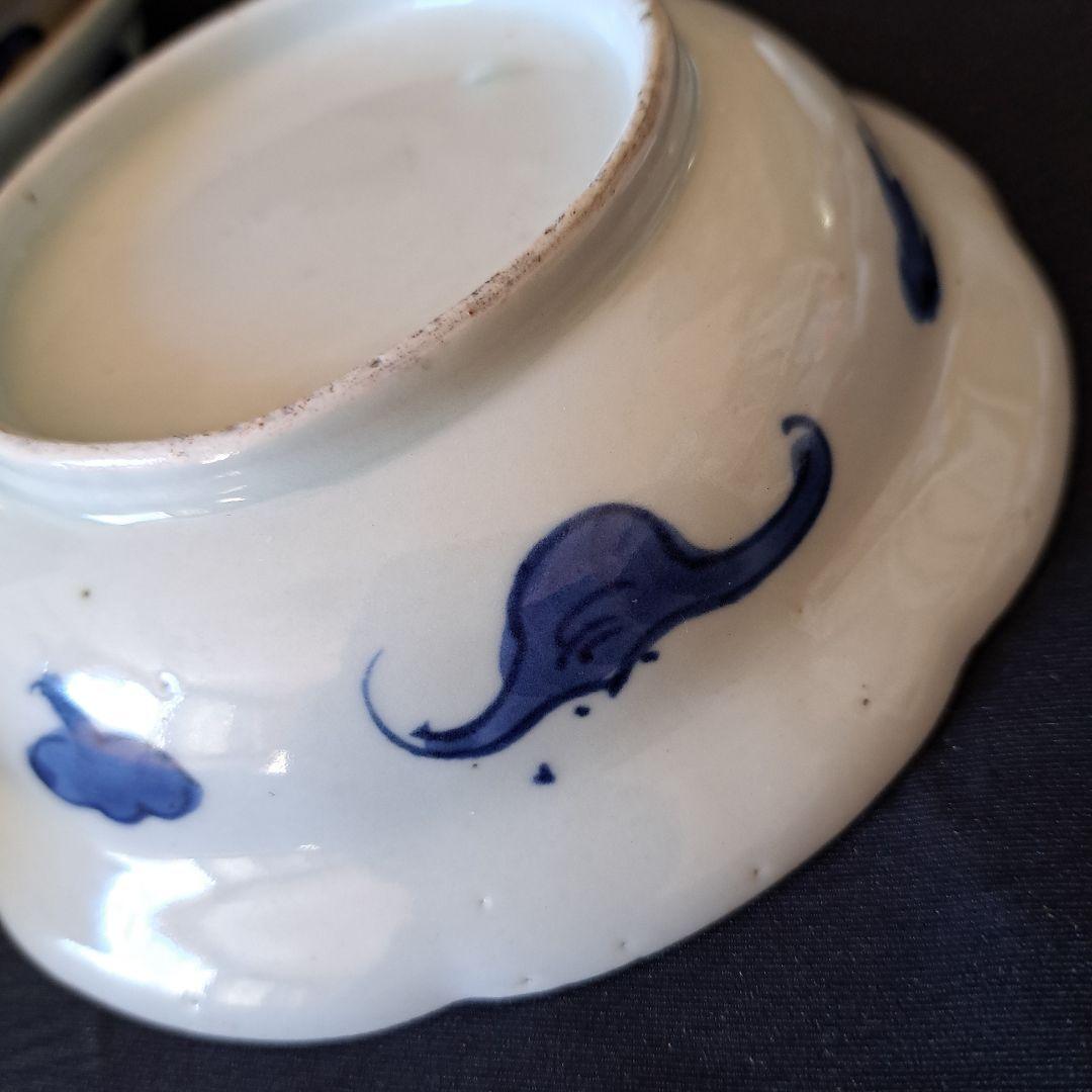 金彩の「花唐草」と向き合ってる「蝶」！古伊万里 皿 4客セット 骨董アンティーク