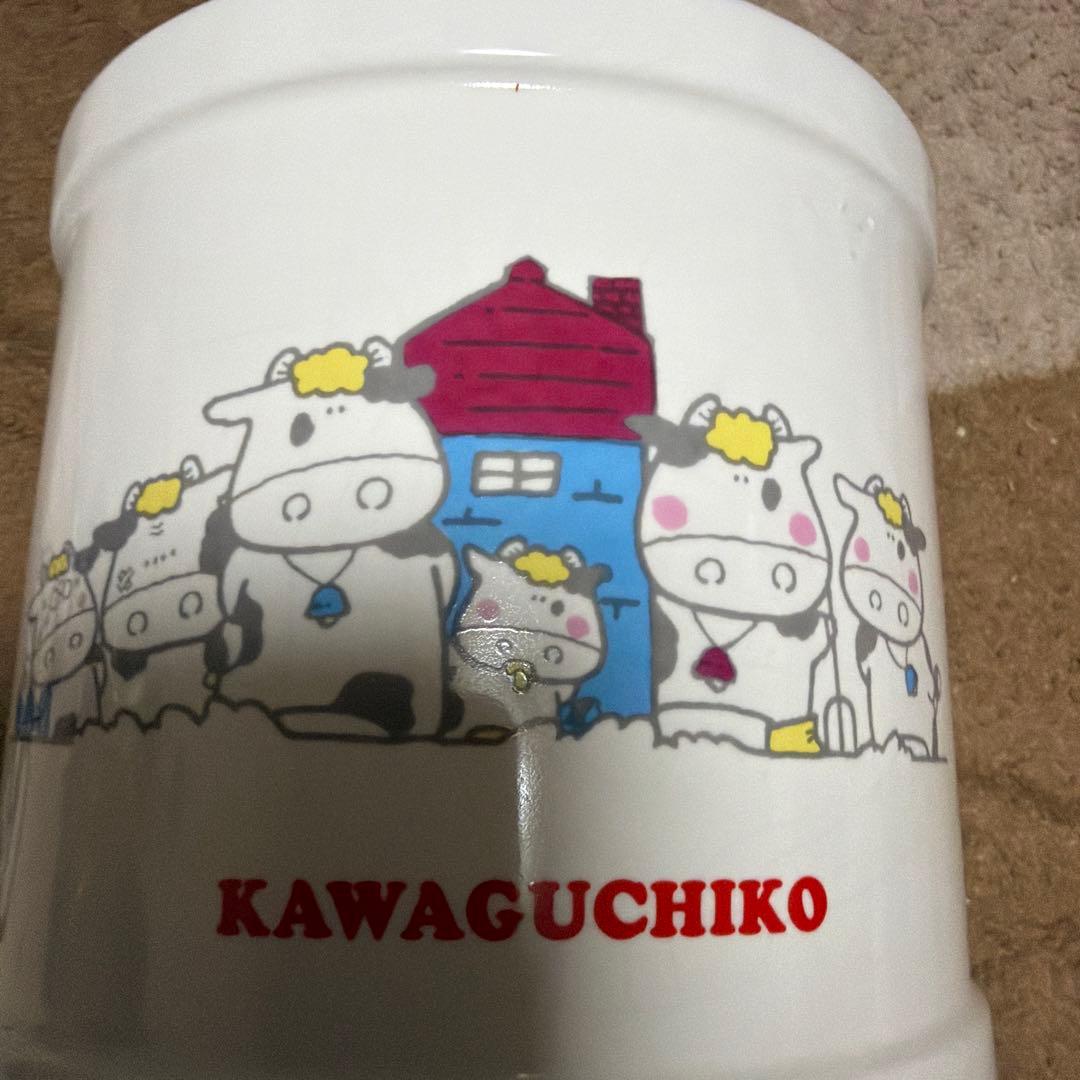 レア！　河口湖ミルク缶　陶器　非売品　昭和レトロ　花瓶　アンティーク　40数年前