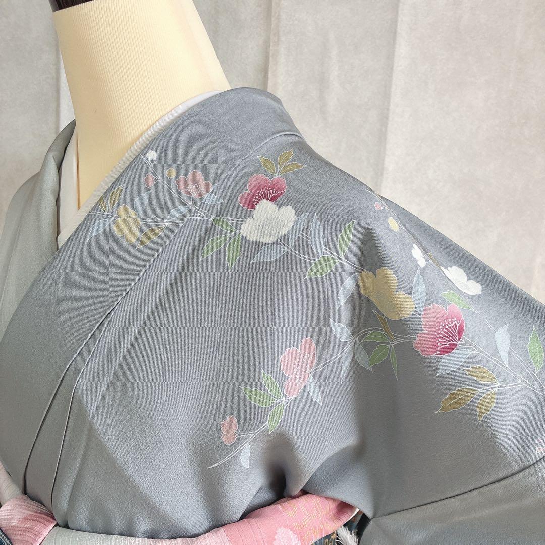 訪問着　フルセット　着物　正絹　四季草花　卒業式　入学式　金駒刺繍　G3