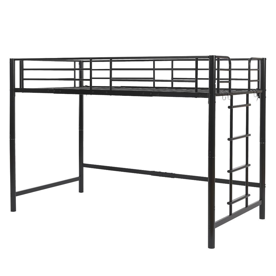 【高さ140cm】システムベッド 　耐荷重150kg　スチール 　BLACK