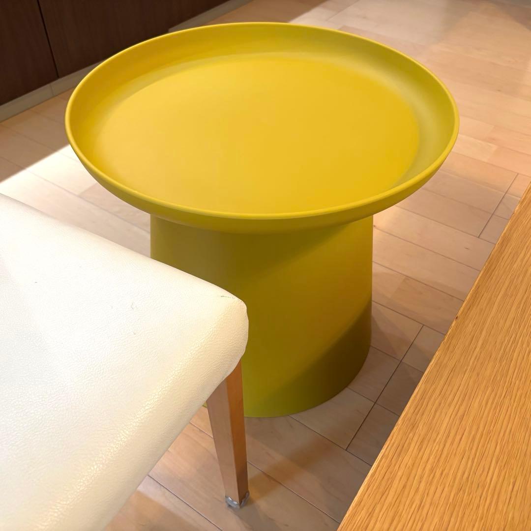 未使用級 ROND ロンド サイドテーブル 丸型 イエロー 直径50cm 北欧