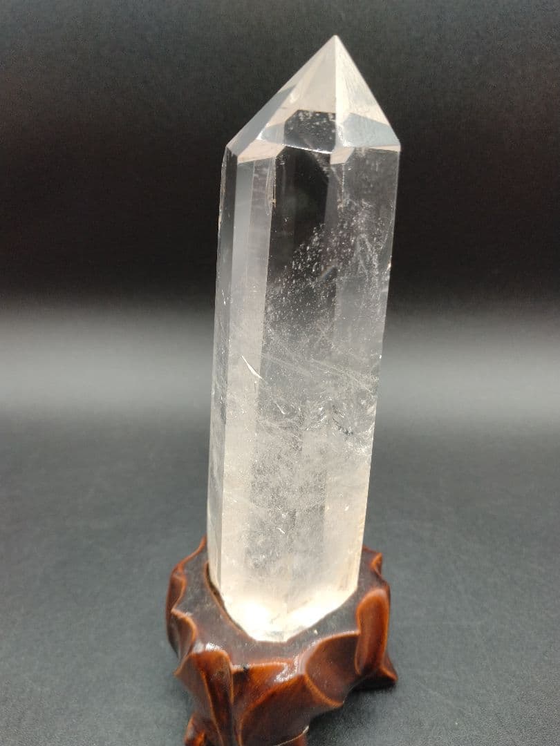 水晶 ポイント 約270g 置物 パワーストーン 台座付 【2-w】