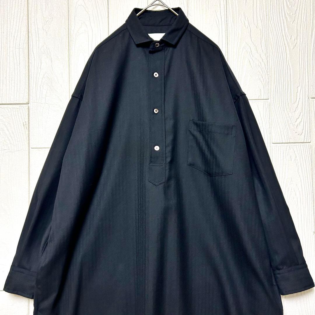 最終値下げ TICCA ウール100% スクエアビッグ ロングシャツ