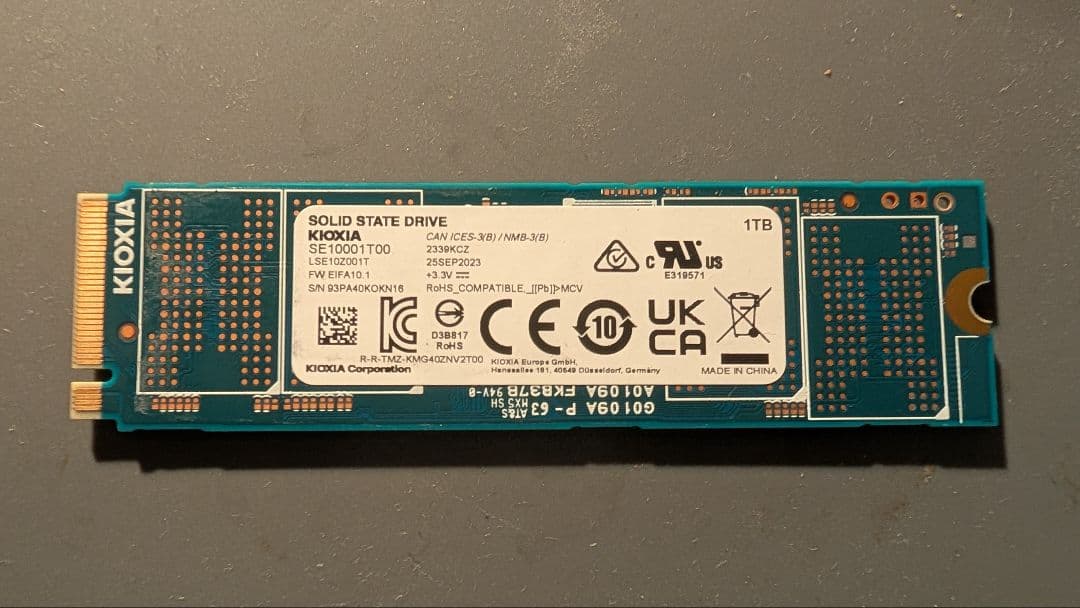 内蔵型SSD KIOXIA NVMe SSD 1TB PCIe Gen4.0x4