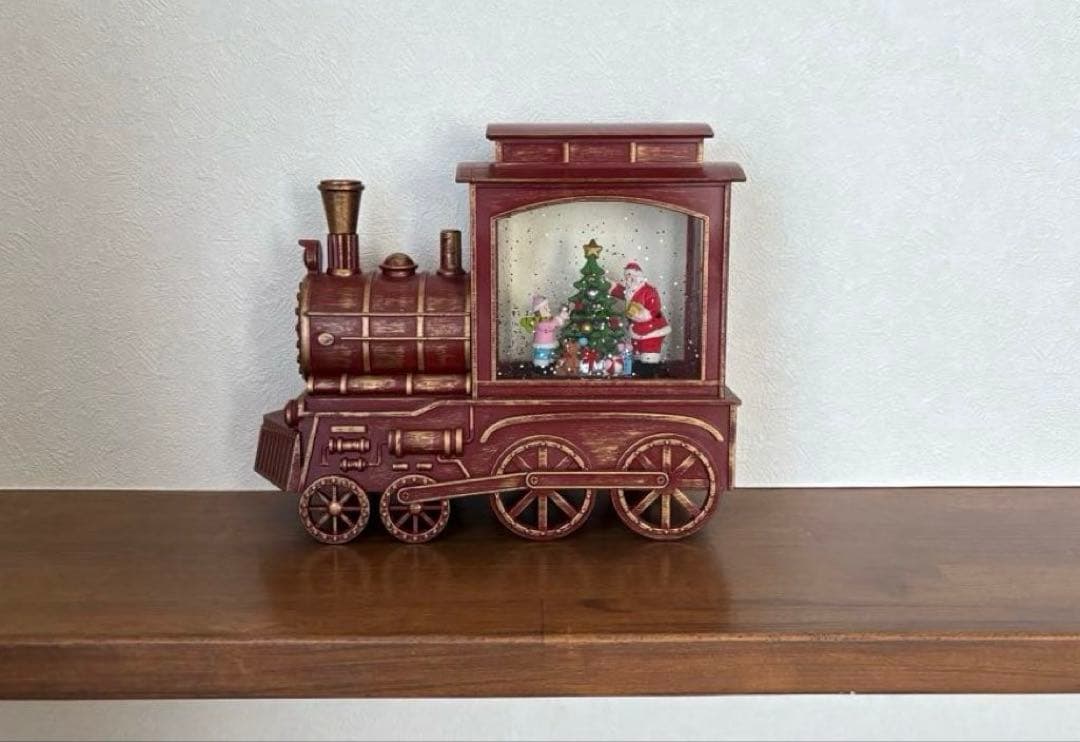 SALE✩.*˚クリスマス 機関車 LEDランタンメロディー付き スノードーム