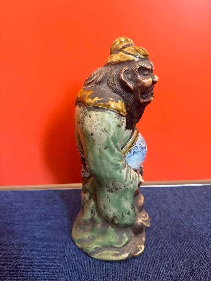 1890  時代物 人物 鍾馗 小鬼 怪獸 古美術 置物