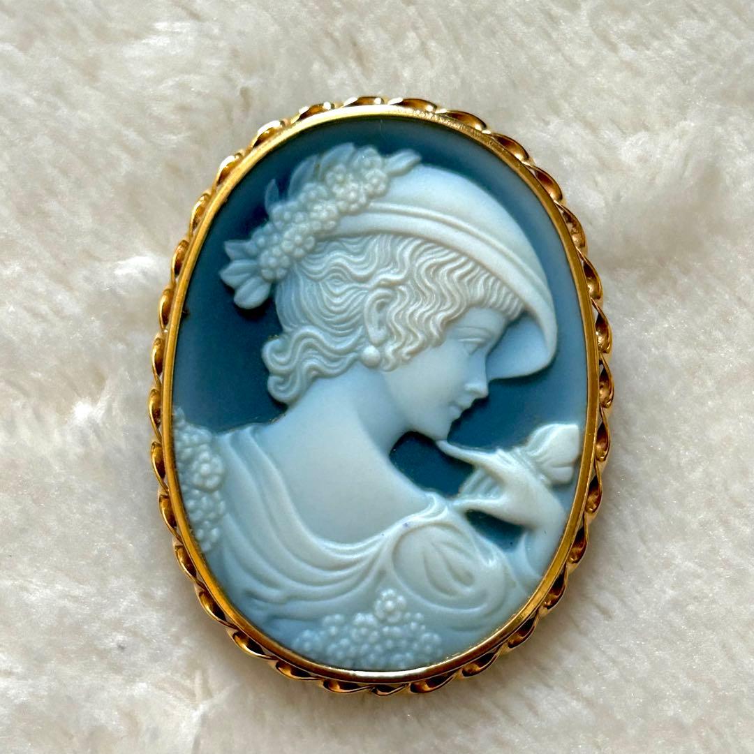 カメオブローチ ペンダントトップ k18