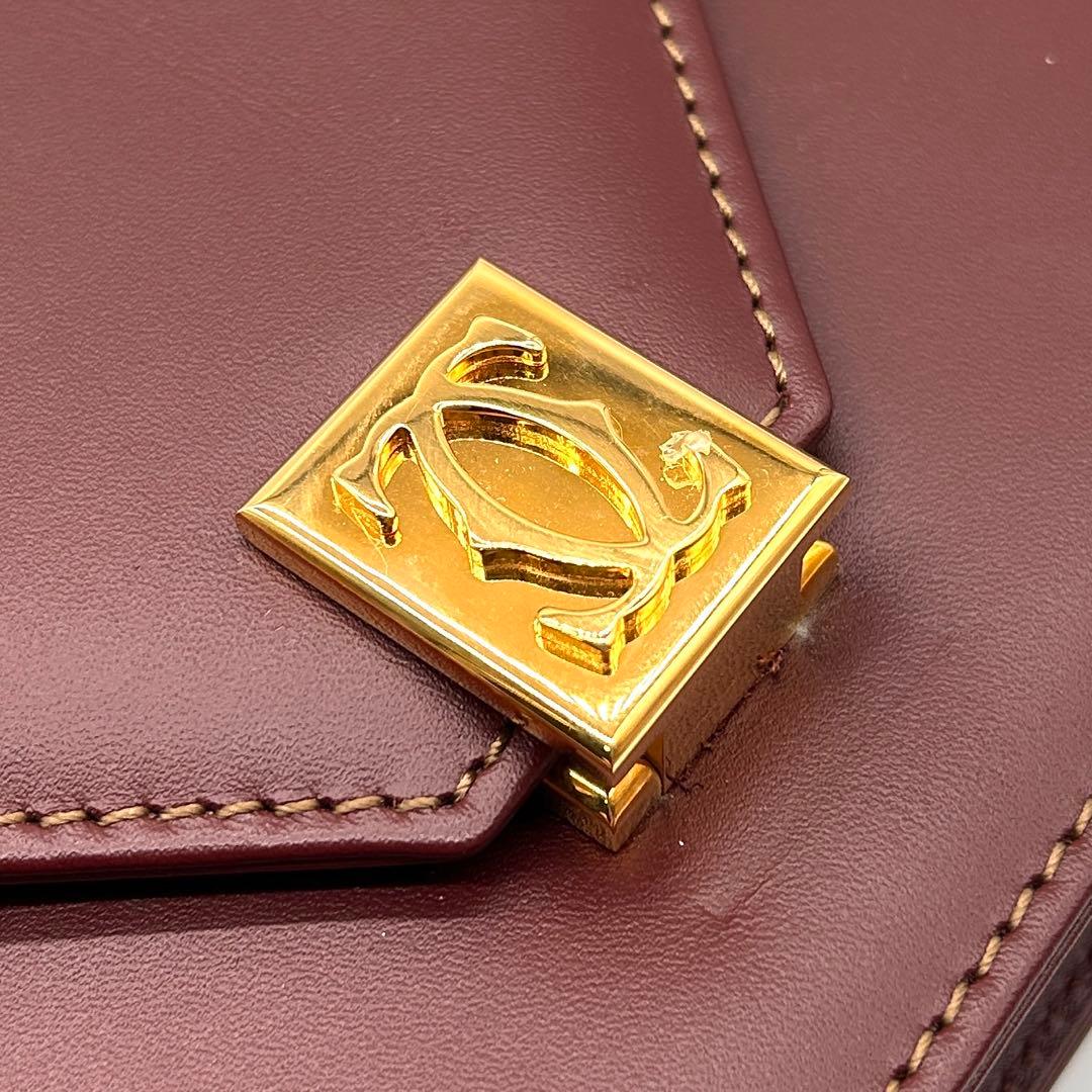 極美品 カルティエ Cartier マストライン ショルダーバッグ ボルドー