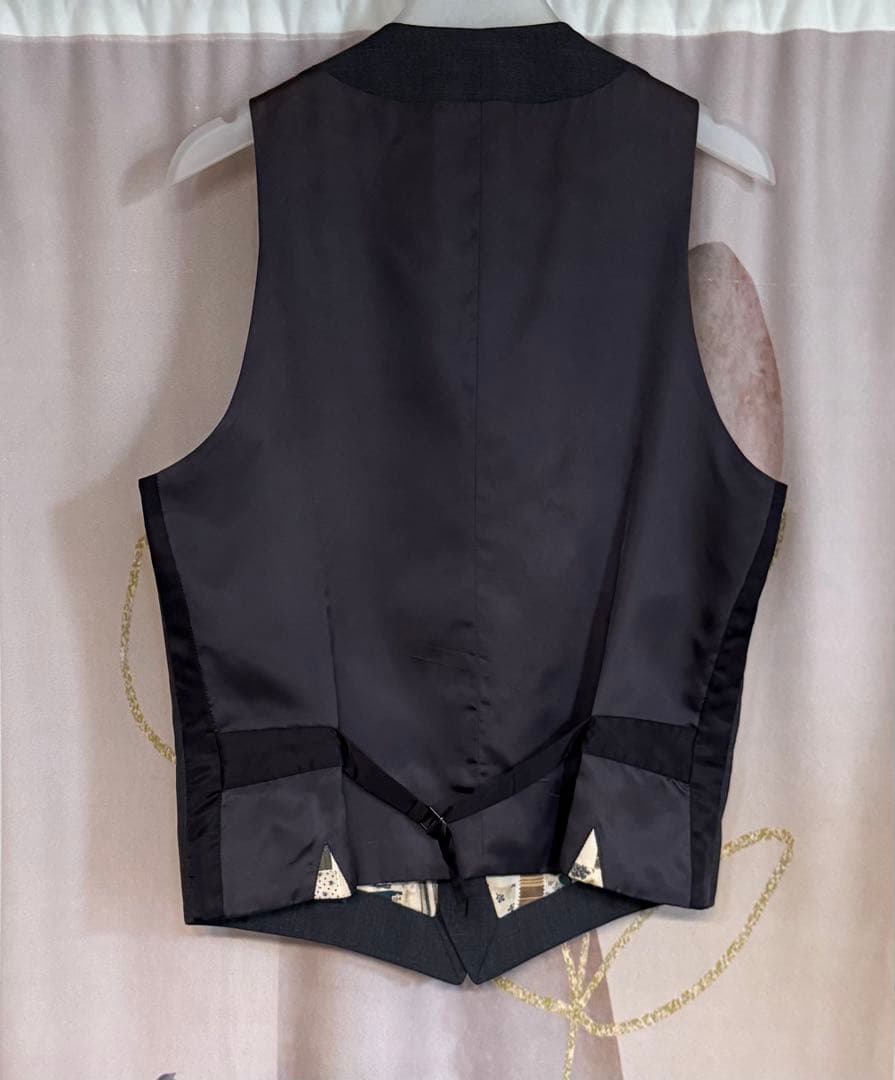 ポールスミス グラフィックフォト 花柄 ウール ジレ ベスト グレー 日本製