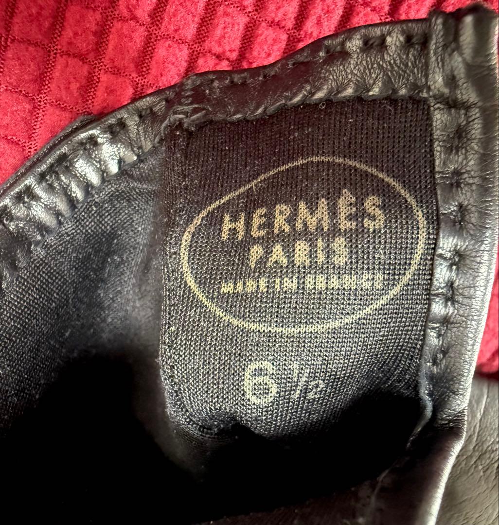 HERMES エルメス ソヤ ケリー金具 レザー 手袋 ブラック 箱付き
